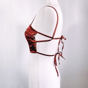 Nasty Gal Silky Tie Crop Top